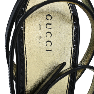 Crystal Tiger Leather Wedge Sandals