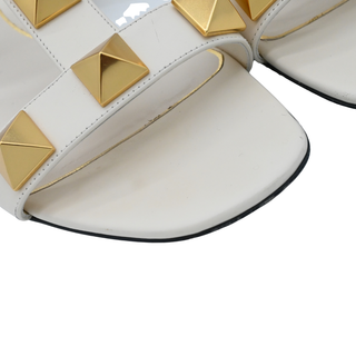 Roman Stud Ivory Leather Flat Sandals