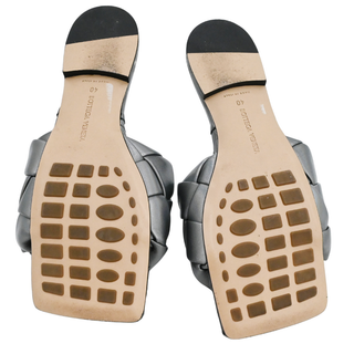 Iridescent Intrecciato Leather Slide Sandals