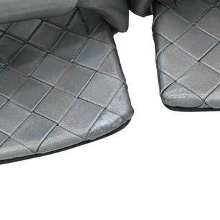 Iridescent Intrecciato Leather Slide Sandals