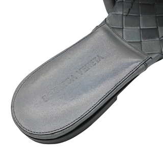 Iridescent Intrecciato Leather Slide Sandals