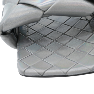 Iridescent Intrecciato Leather Slide Sandals