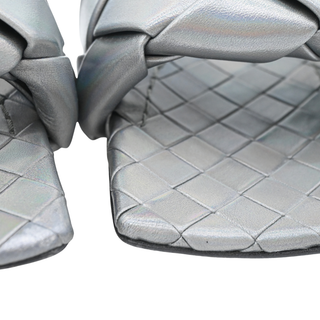 Iridescent Intrecciato Leather Slide Sandals