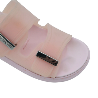 Light Pink Rubber Dual Buckle Platform Slide Sandals