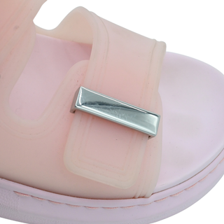 Light Pink Rubber Dual Buckle Platform Slide Sandals