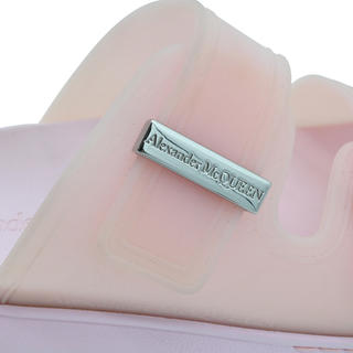 Light Pink Rubber Dual Buckle Platform Slide Sandals