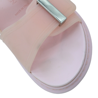 Light Pink Rubber Dual Buckle Platform Slide Sandals