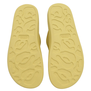 Butter Yellow Rubber Dual Buckle Platform Slide Sandals