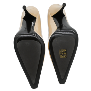 Nude Patent Leather Pointed-Toe Pumps