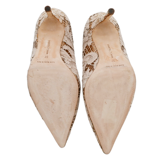 MANOLO BLAHNIK | BB Bronze Metallic & Lace Pumps