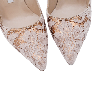 MANOLO BLAHNIK | BB Bronze Metallic & Lace Pumps