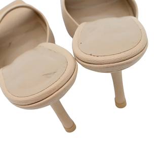 BY FAR | Nude Mora Leather Heel Mules