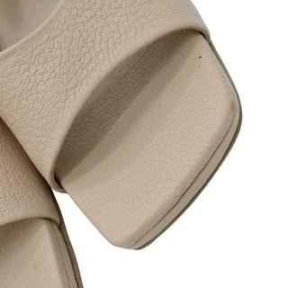 BY FAR | Nude Mora Leather Heel Mules