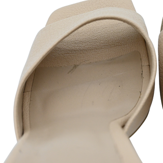 BY FAR | Nude Mora Leather Heel Mules