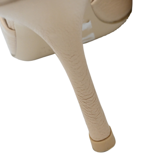 BY FAR | Nude Mora Leather Heel Mules