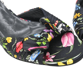 Floral Satin Bow Knot Kitten Heels