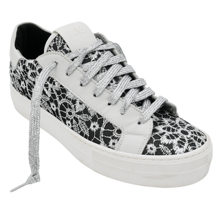 Metallic Lace Low-Top Platform Sneakers