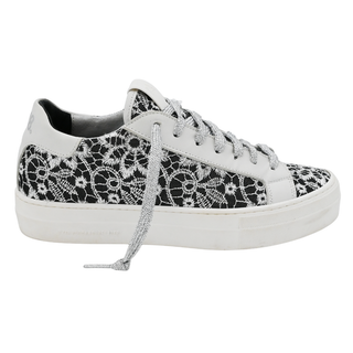 P448 | Metallic Lace Low-Top Platform Sneakers