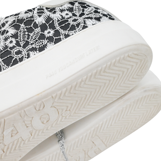 Metallic Lace Low-Top Platform Sneakers