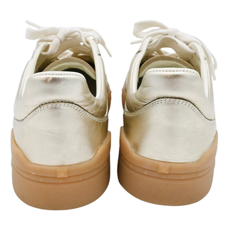 VALENTINO GARAVANI | Upvillage Gold Metallic Leather Low-Top Sneakers
