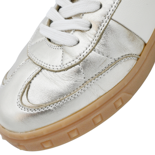 VALENTINO GARAVANI | Upvillage Gold Metallic Leather Low-Top Sneakers