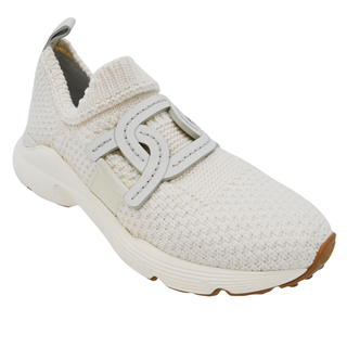 TOD'S | Ivory Crochet Knit Slip-On Sneakers