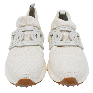 TOD'S | Ivory Crochet Knit Slip-On Sneakers