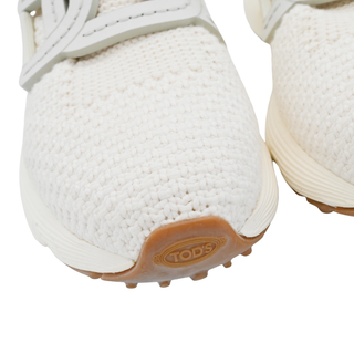 TOD'S | Ivory Crochet Knit Slip-On Sneakers