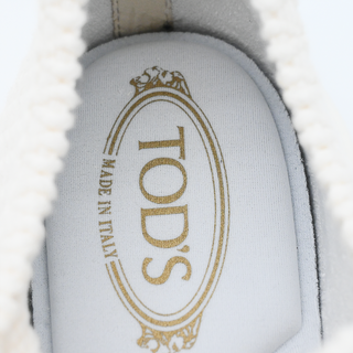 TOD'S | Ivory Crochet Knit Slip-On Sneakers