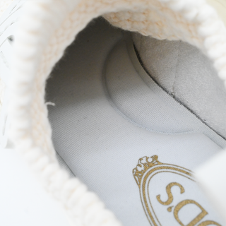 TOD'S | Ivory Crochet Knit Slip-On Sneakers