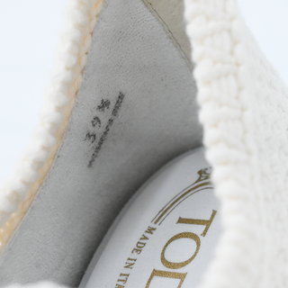 TOD'S | Ivory Crochet Knit Slip-On Sneakers