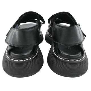 KHAITE | Murray Black Leather Chunky Platform Sandals