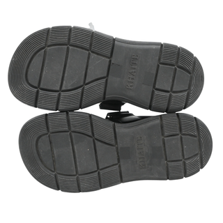 KHAITE | Murray Black Leather Chunky Platform Sandals