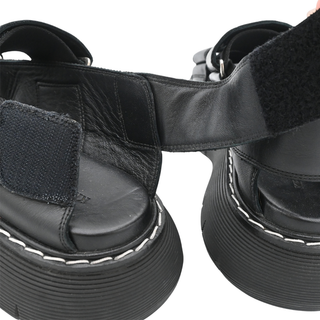 KHAITE | Murray Black Leather Chunky Platform Sandals