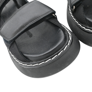 KHAITE | Murray Black Leather Chunky Platform Sandals
