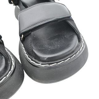 KHAITE | Murray Black Leather Chunky Platform Sandals