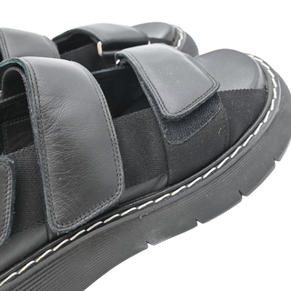 KHAITE | Murray Black Leather Chunky Platform Sandals