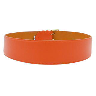 RALPH LAUREN | Orange Leather Wide Belt