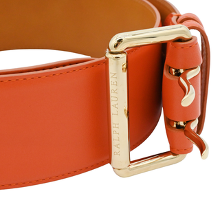 RALPH LAUREN | Orange Leather Wide Belt