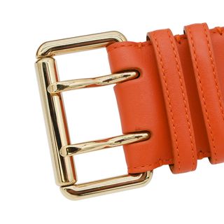 RALPH LAUREN | Orange Leather Wide Belt