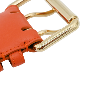 RALPH LAUREN | Orange Leather Wide Belt