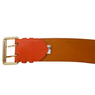 RALPH LAUREN | Orange Leather Wide Belt