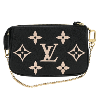 LOUIS VUITTON | Black & Beige Monogram Empreinte Mini Pochette Bag