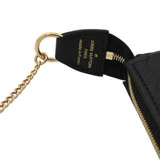 LOUIS VUITTON | Black & Beige Monogram Empreinte Mini Pochette Bag