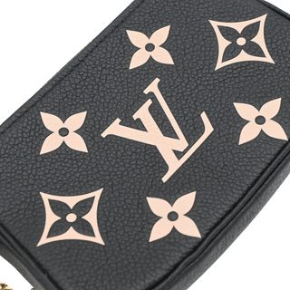 LOUIS VUITTON | Black & Beige Monogram Empreinte Mini Pochette Bag