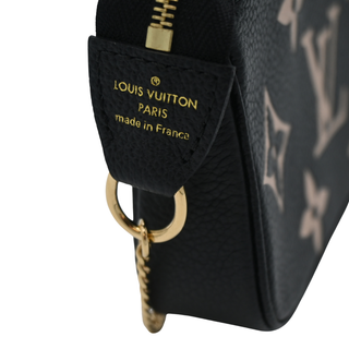 LOUIS VUITTON | Black & Beige Monogram Empreinte Mini Pochette Bag