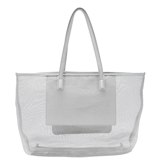 LOVE MOSCHINO | Silver Mesh Logo Tote Bag
