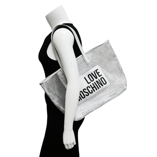 LOVE MOSCHINO | Silver Mesh Logo Tote Bag