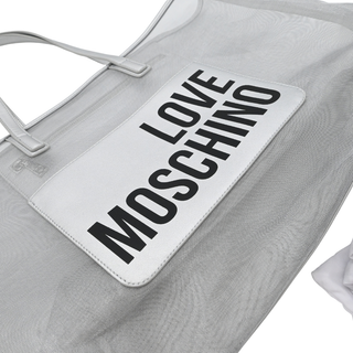 LOVE MOSCHINO | Silver Mesh Logo Tote Bag