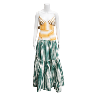 Colorblock Stripes Tiered Dress